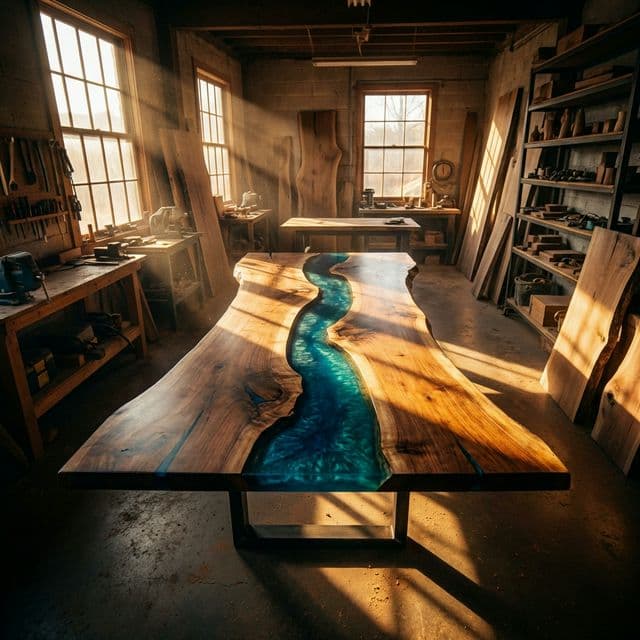 Bekit Wood el yapımı ahşap ve epoksi masa